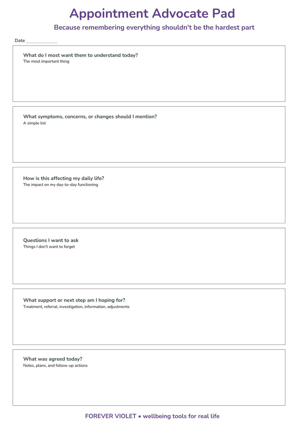 Appointment Advocate Pad