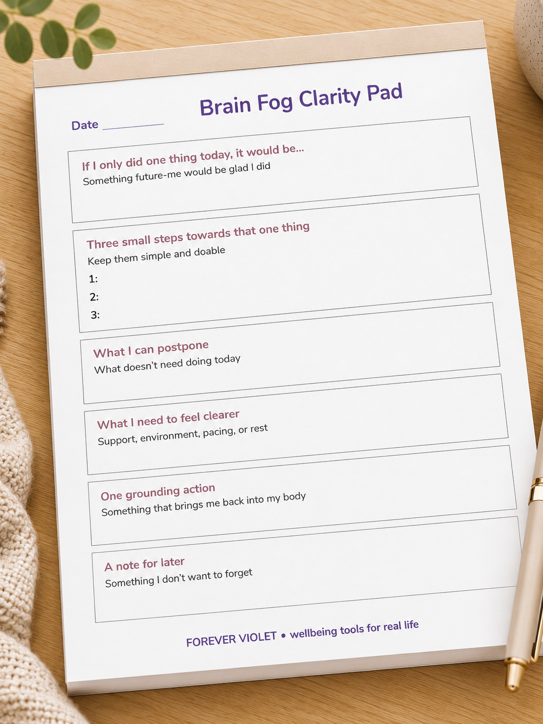 Brain Fog Clarity Pad