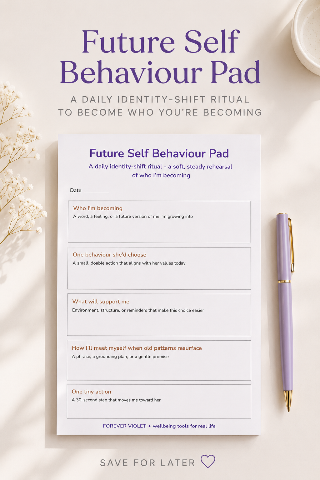Future Self Behaviour Pad
