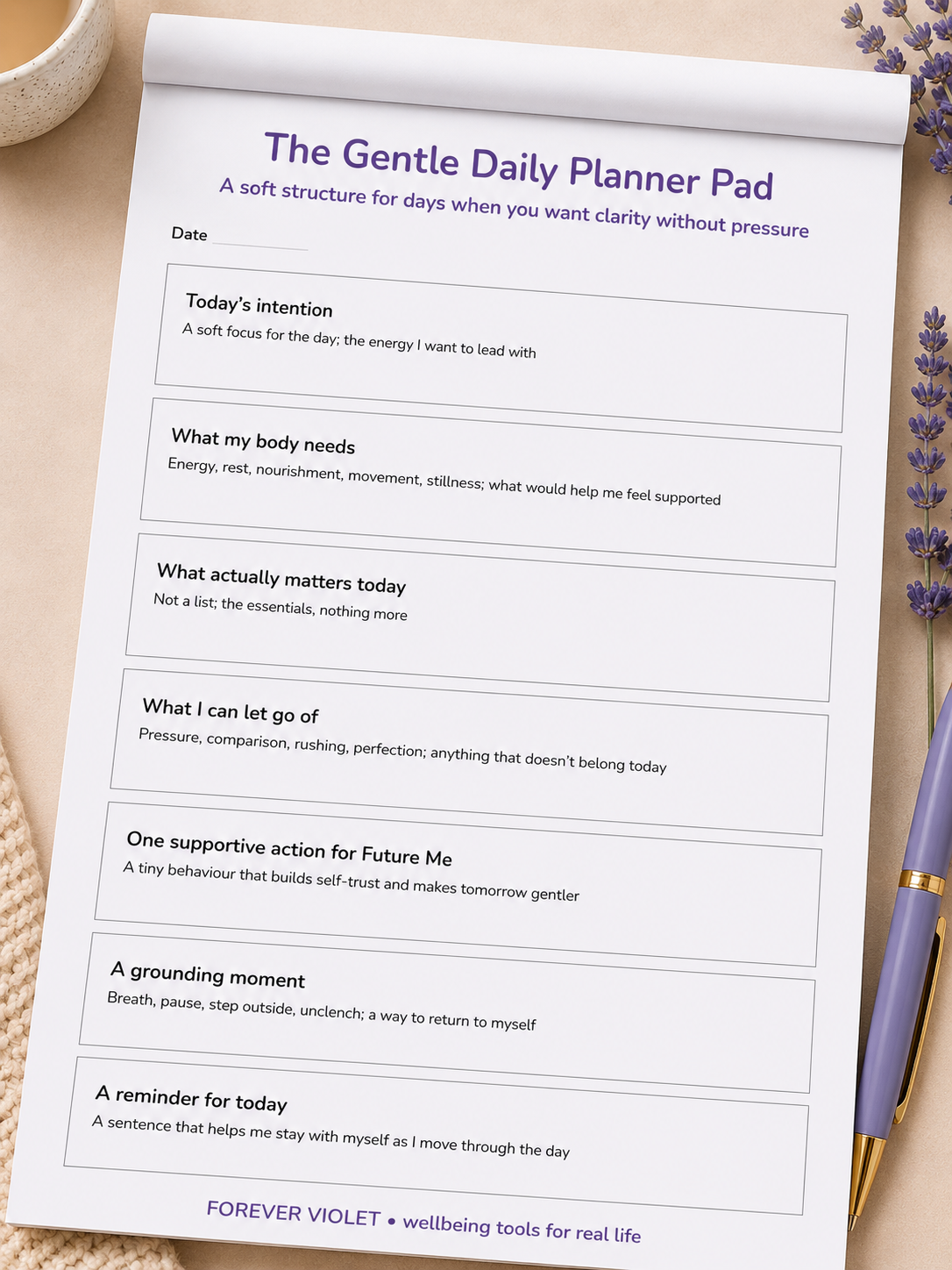Gentle Daily Planner Pad