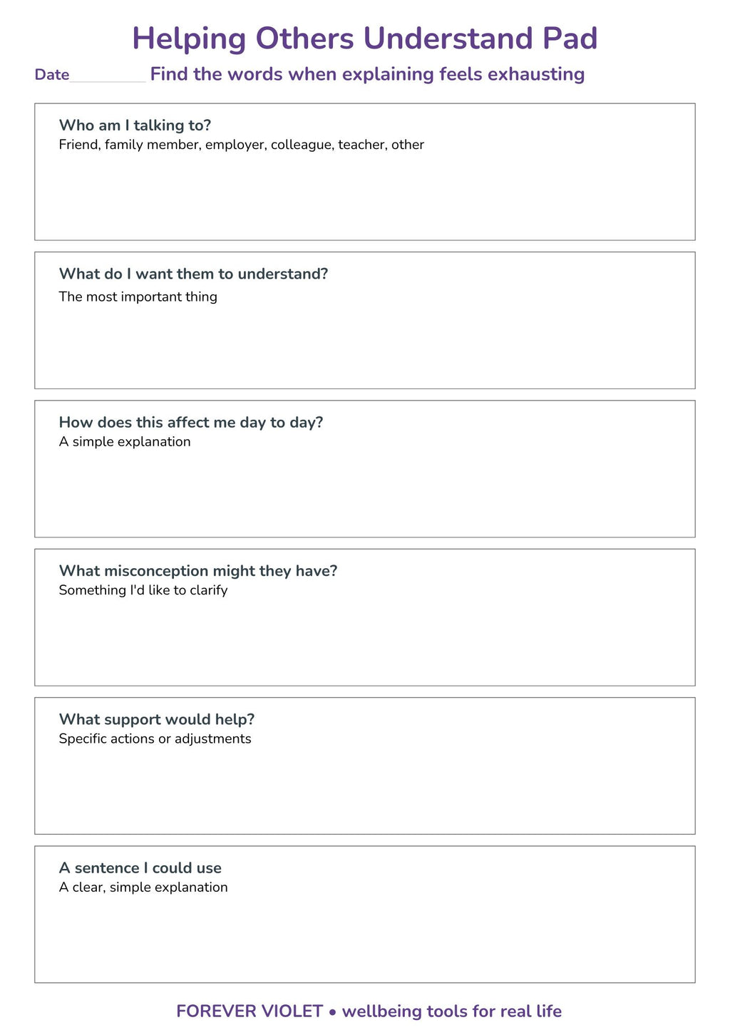 Helping Others Understand Pad