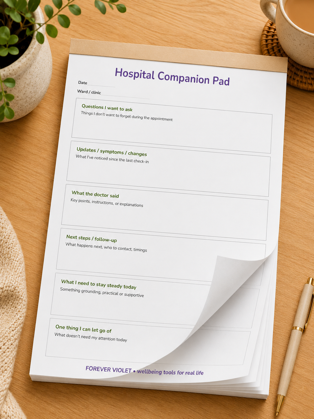 Hospital Companion Pad