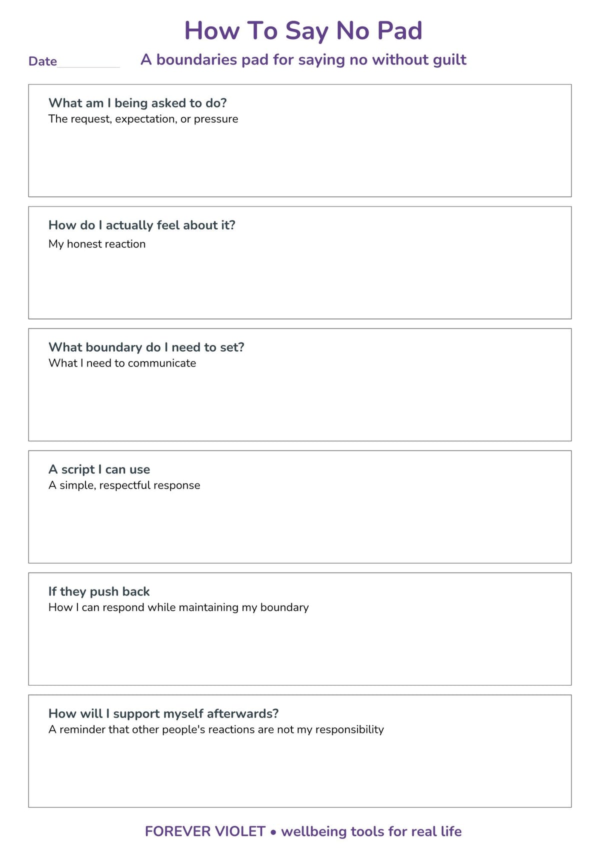 How To Say No Pad