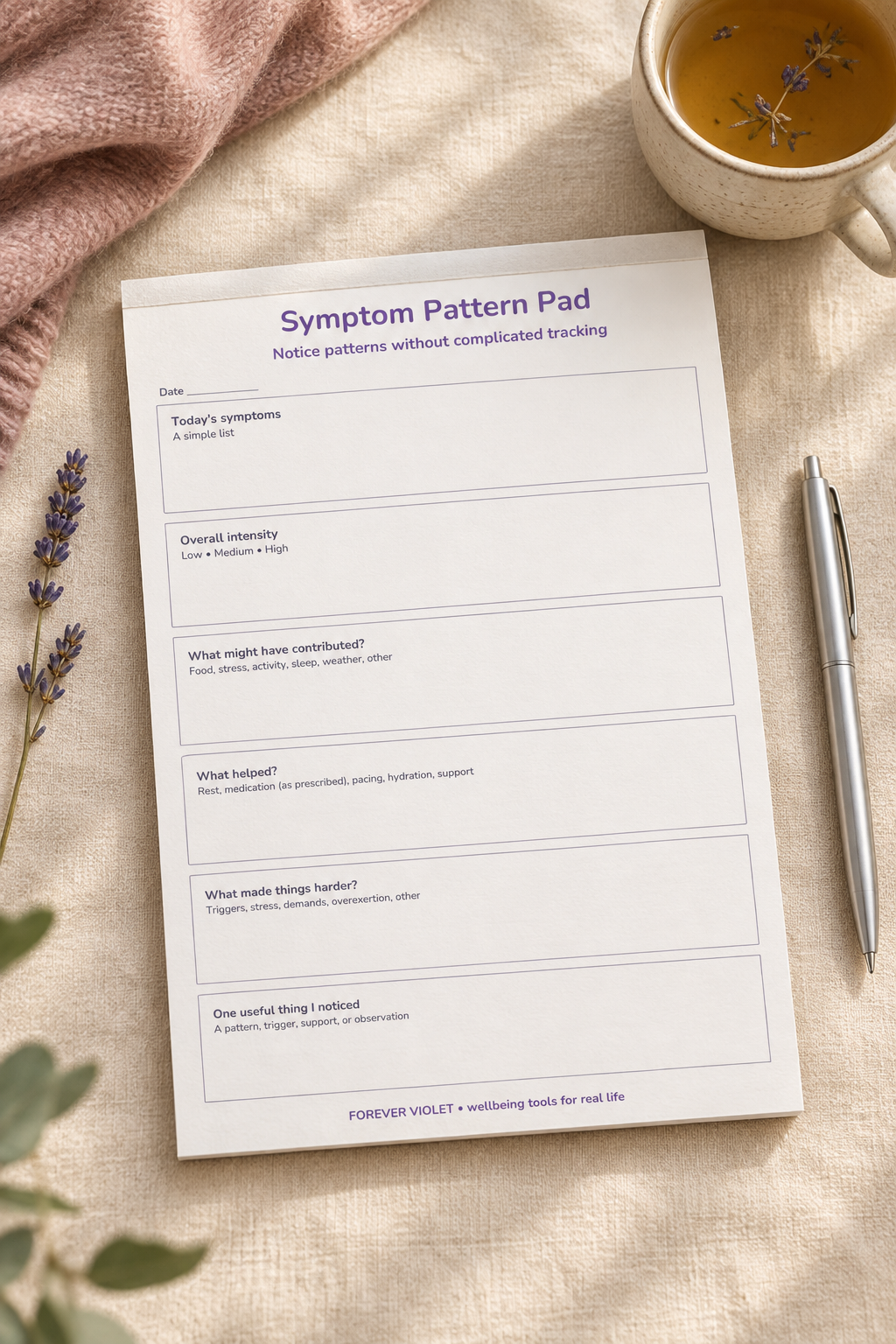 Symptom Pattern Pad – Chronic & Hidden Illness Collection mock-up