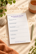 My Predictable Day Pad – open pad lifestyle mock-up with Neurodivergent Collection styling
