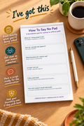 How To Say No Pad – open pad lifestyle mock-up with Adulting Collection styling