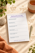 Masking Recovery Pad – open pad lifestyle mock-up with Neurodivergent Collection styling
