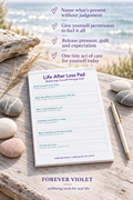 Life After Loss Pad – open pad lifestyle mock-up with Rebuilding Collection coastal styling