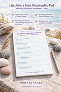 Life After a Toxic Relationship Pad – open pad lifestyle mock-up with Rebuilding Collection coastal styling