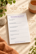 When My Brain Won't Start Pad – open pad lifestyle mock-up with Neurodivergent Collection styling