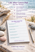Life After Cancer Pad – open pad lifestyle mock-up with Rebuilding Collection coastal styling