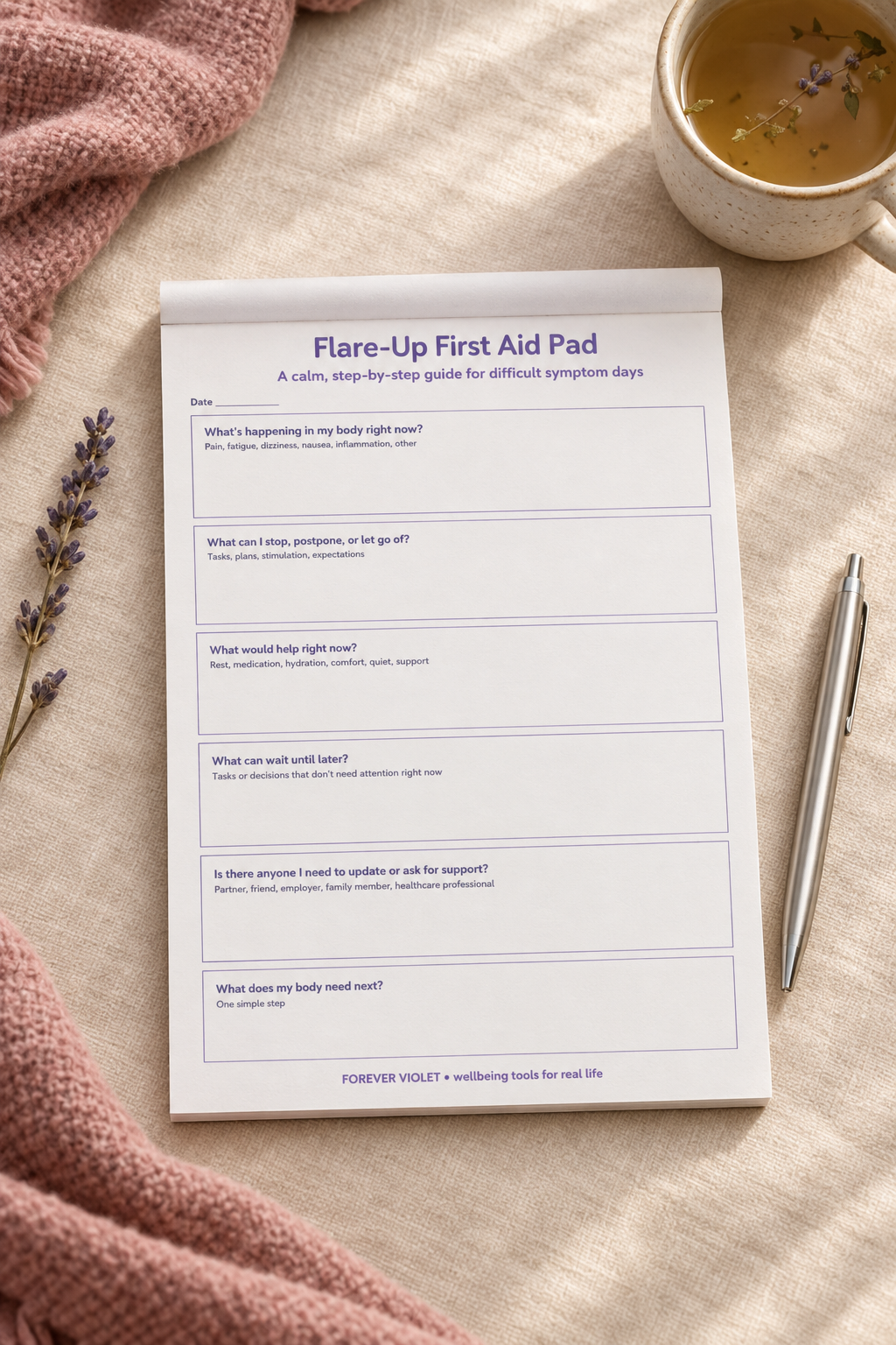 Flare-Up First Aid Pad – Chronic & Hidden Illness Collection mock-up