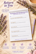 The Ending Self-Abandonment Pad – open pad lifestyle mock-up with Future Self Collection styling