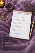 Mercury Retrograde Survival Pad – open pad lifestyle mock-up with Cosmic Clarity styling