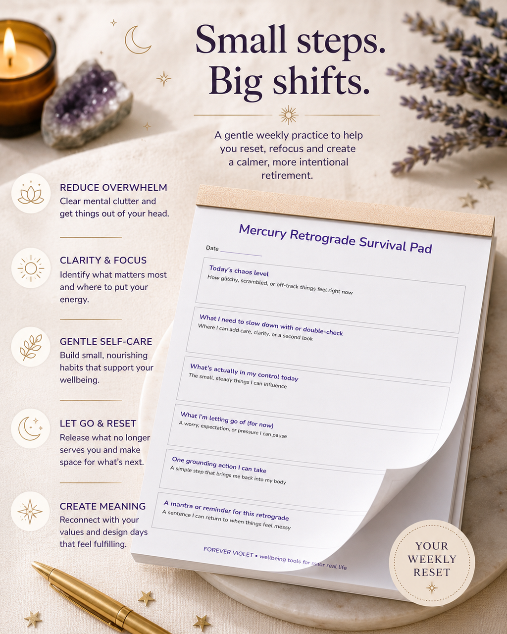 Mercury Retrograde Survival Pad lifestyle benefits image